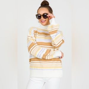 ANDTHEWAY Los Angeles POINTELE MULTI STRIPE SWEATER